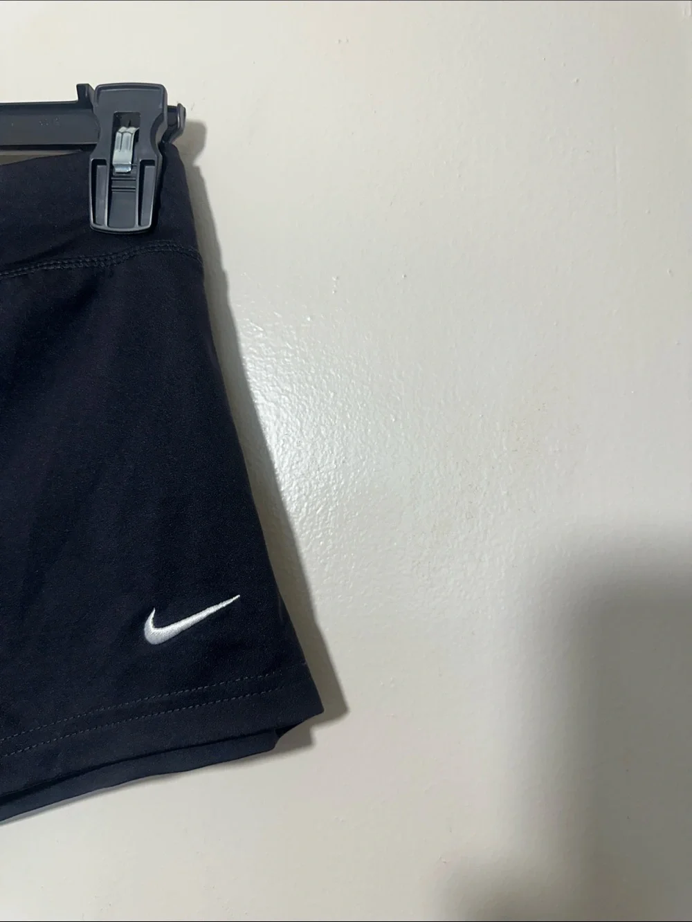 Nike Women's Black Athletic Bike Shorts with White Swoosh